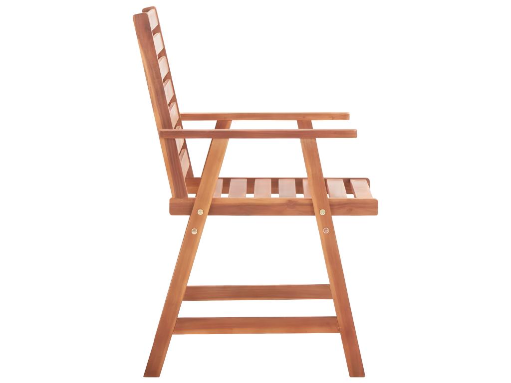 Chaises à manger d'extérieur lot de 3 et coussins Boisona massif OADQ72215