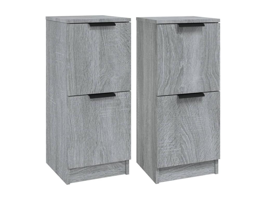 Buffets 2 pièces Boisona gris 30x30x70 cm Bois d'ingénierie OCKV73177
