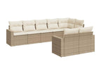 Salon de jardin avec coussins 8 pcs beige résine tressée HPYR98238
