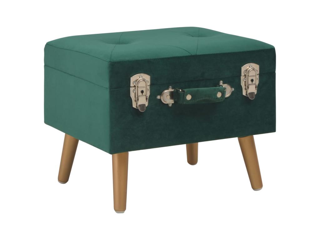 Tabourets de rangement 3 pcs Vert Velours 2 AIKT47759
