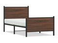 Cadre de lit en métal sans matelas chêne marron 80x200 cm BGEI15060