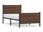 Cadre de lit en métal sans matelas chêne marron 80x200 cm BGEI15060