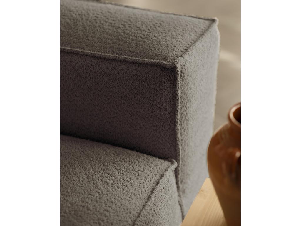 Canapé d'angle droit 3/4 places en bouclé couleur gris foncé 250x175cm DEHJ27186