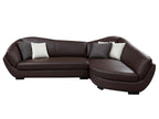 Canapé d'angle cuir de buffle 5 places Boisona - Marron - Angle droit de Boisona GMYS29386