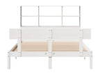 Lit bibliothèque sans matelas blanc 150x200 cm bois pin massif OIEA95522