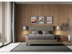 Lit coffre rembourrée 160x200 similicuir cappuccino Boisona EPVA36412