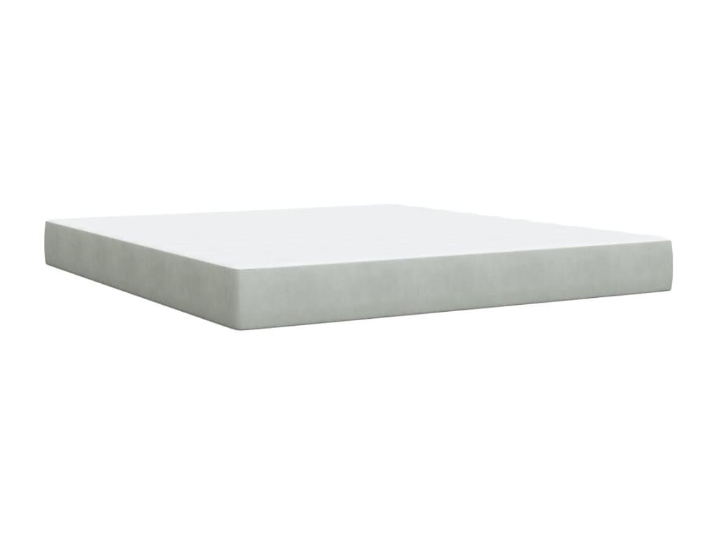 Sommier à Boisona de lit et matelas Gris clair 180x200cm Velours TVXD85641