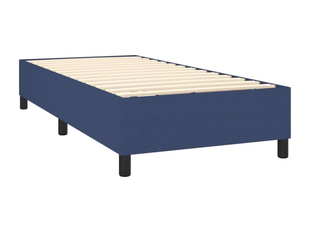 Sommier tapissier avec matelas et LED Bleu 90x190 cm Tissu XEKH63273