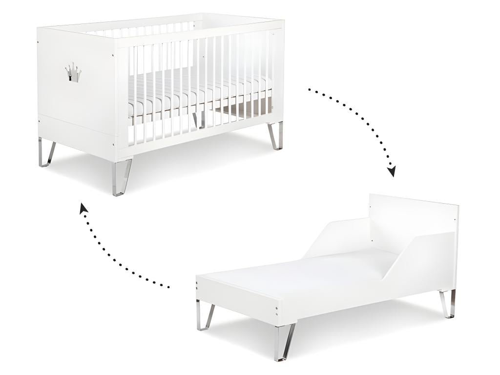 Lit bébé évolutif et Commode à langer Boisona by Boisona - Blanc NLNV39947