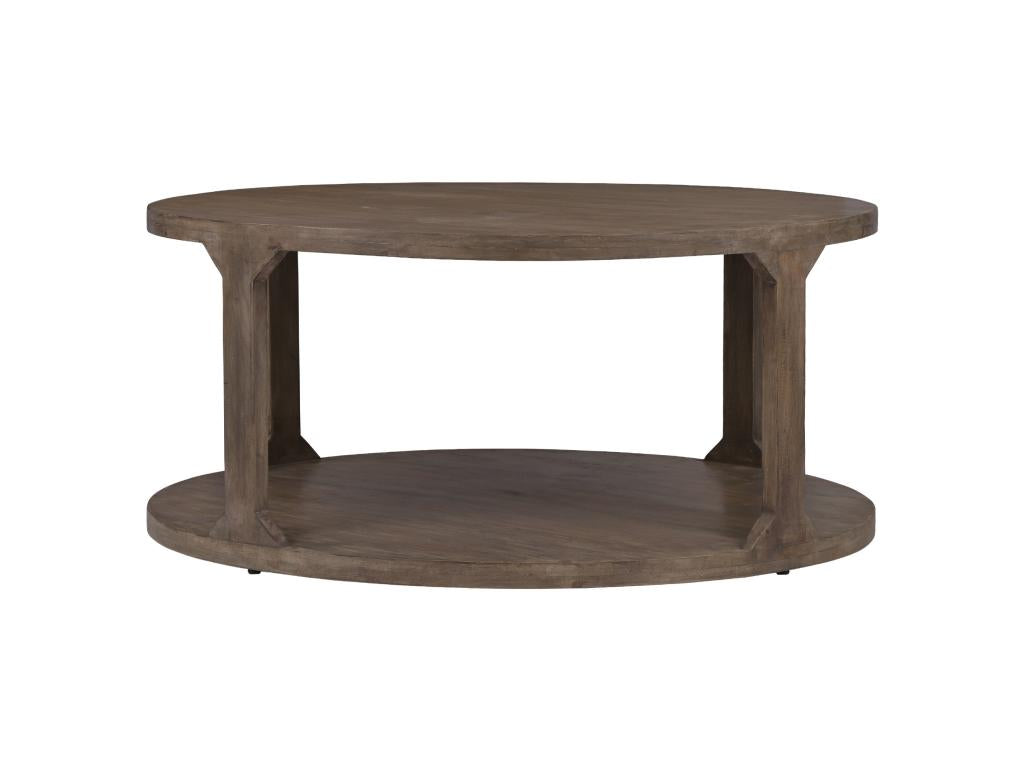 Table basse de salon ronde moderne bout de bois canapé naturel Elariva SEDJ00841