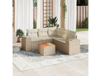 Salon de jardin avec coussins 6 pcs beige résine tressée BKGB01582