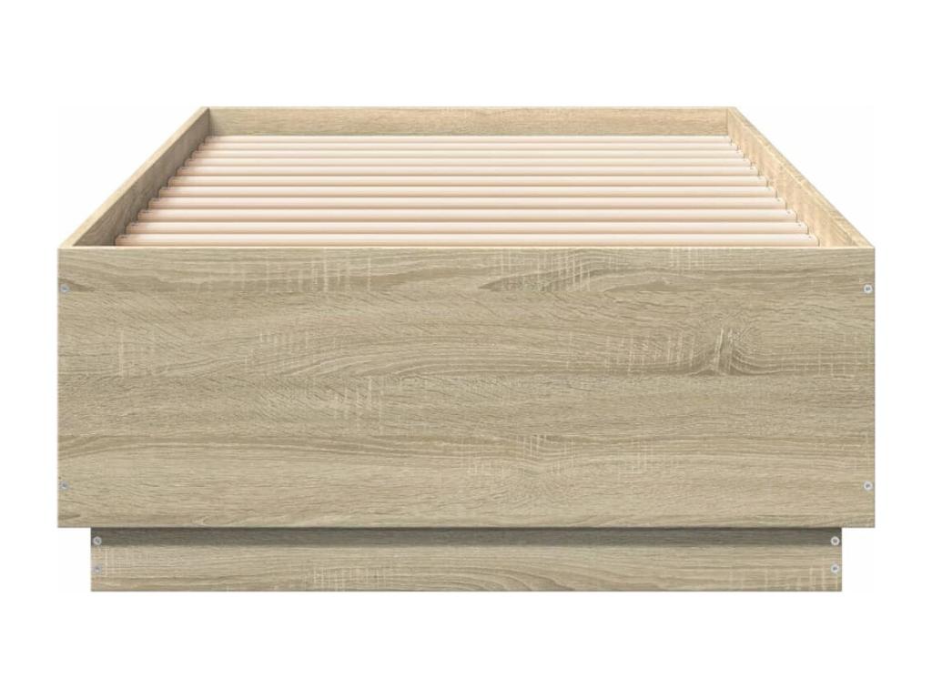 Cadre de lit avec Elarivaères LED chêne 100x200 TVCX97305