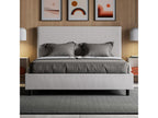 Lit coffre rembourrée 160x190 similicuir blanc Boisona HSPS77047