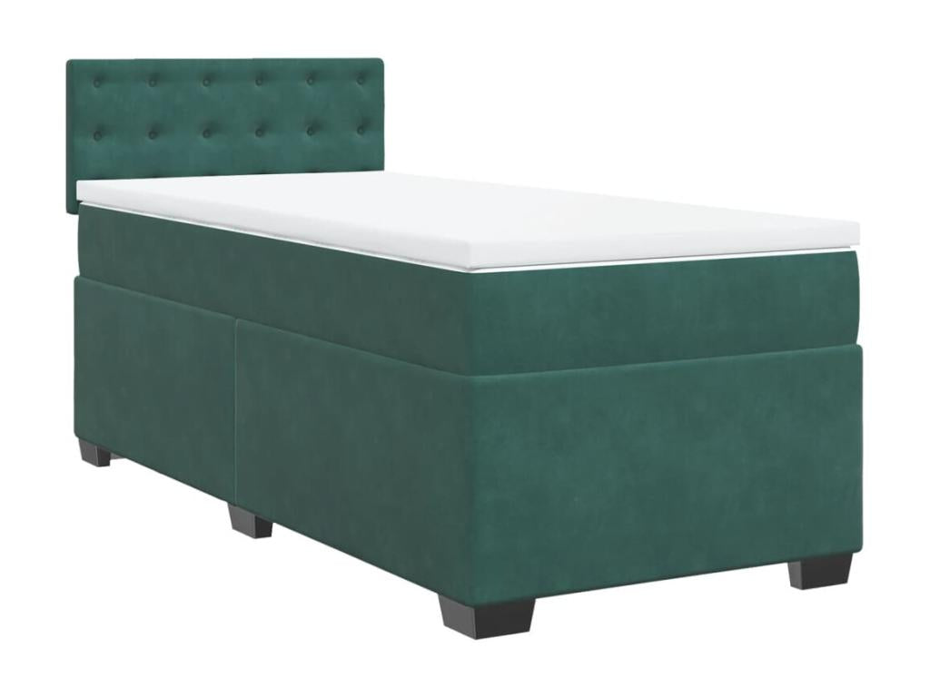 Sommier à lit avec matelas Vert foncé 100x200 cm PPJI97284