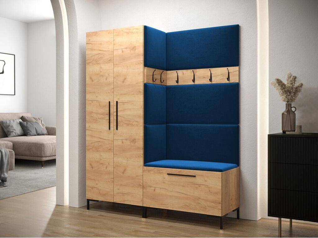 Meuble d'entrée 100 196x158x44cm Craft chêne Stratifié - Tapisserie WPUP94392