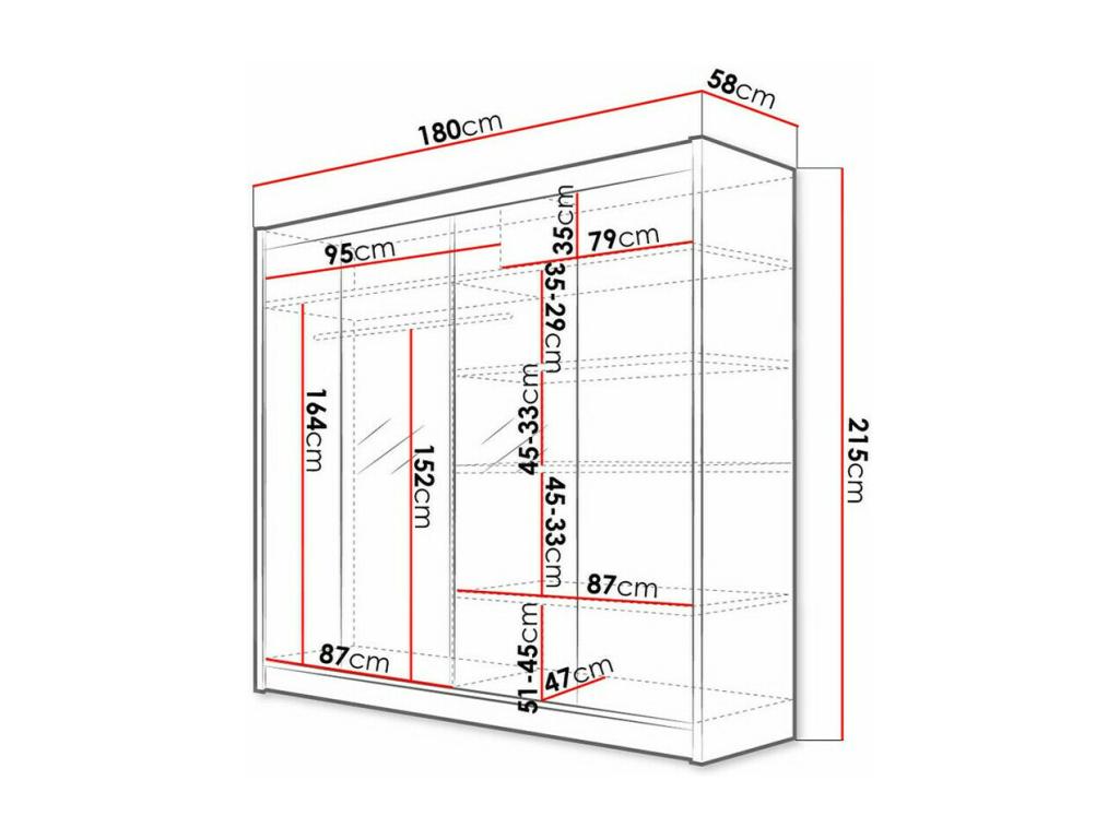 Armoire en chêne brun, 215 x 180 x 58 cm - dlz1766582236529