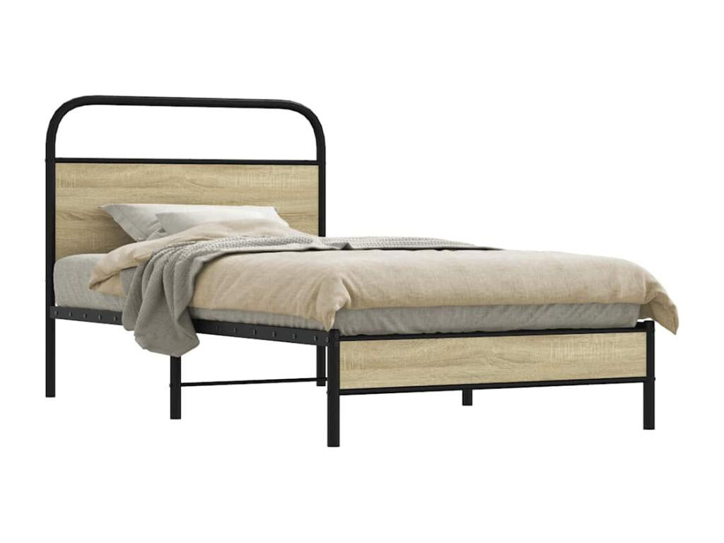 Cadre de lit sans matelas 90x190cm chêne Boisona bois ingénierie BMAA83563