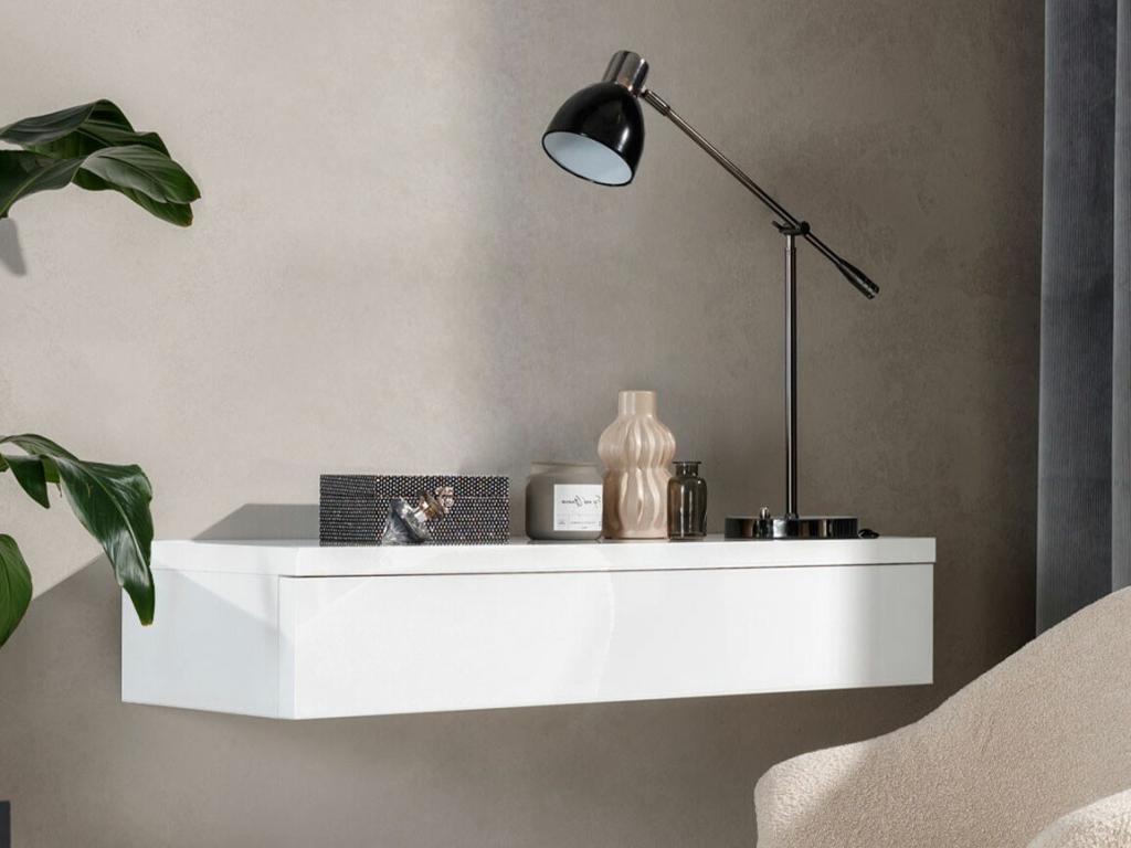 Coiffeuse Boisona 186 Blanc brillant - Blanc 20x100x38cm WGXM50717