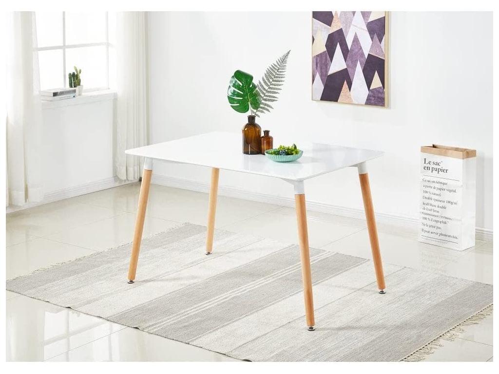 Boisona - Table Rectangulaire Style Scandinave - Blanc SVSI96191