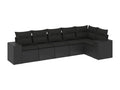 Salon de jardin 6 pcs avec coussins noir résine tressée OPZP74699