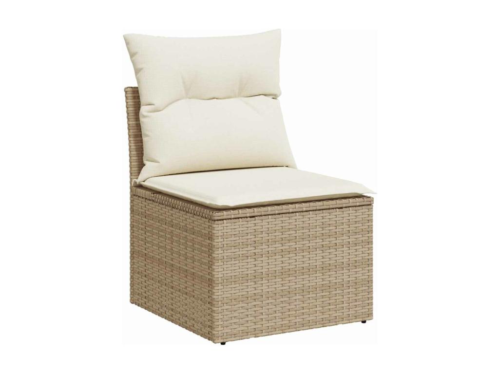 Ensemble de mobilier de jardin en résine tressée beige - dlz1766582190665