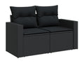 Salon de jardin 12 pcs avec coussins noir résine tressée PSGO24299
