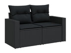 Salon de jardin 12 pcs avec coussins noir résine tressée PSGO24299