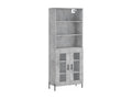 Buffet haut Gris béton 69,5x34x180 cm Bois d'ingénierie XJOD60340