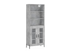 Buffet haut Gris béton 69,5x34x180 cm Bois d'ingénierie XJOD60340