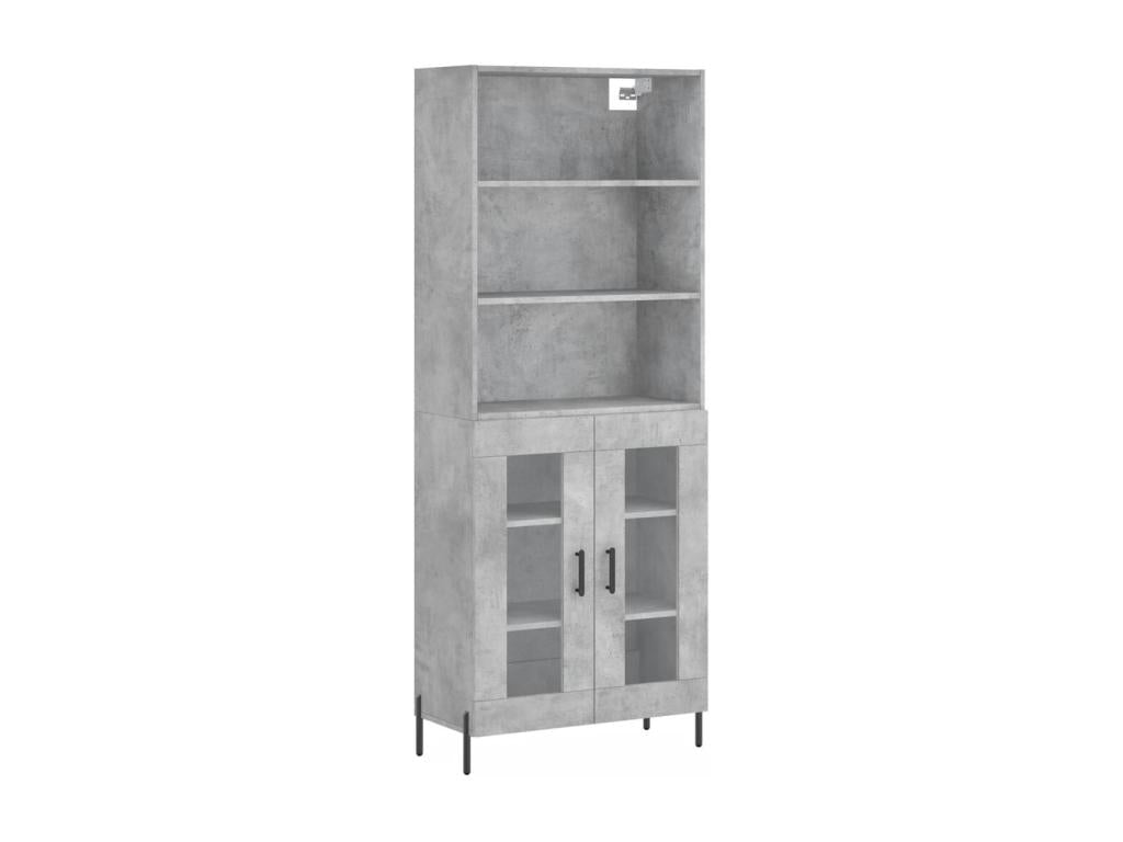 Buffet haut Gris béton 69,5x34x180 cm Bois d'ingénierie XJOD60340