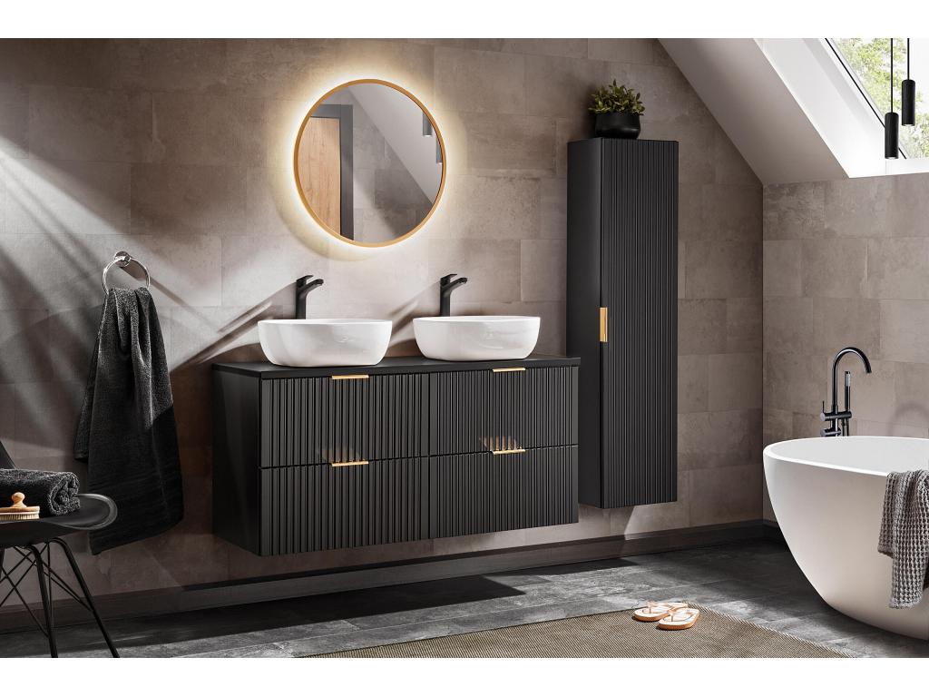 Armoire Sous Lavabos CUW60 2D 60x46x57 Noir OCDK25458