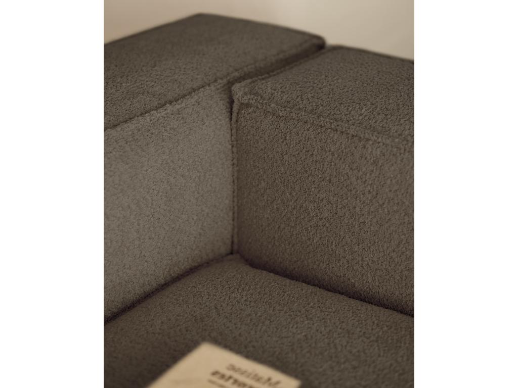 Canapé d'angle droit 3/4 places en bouclé couleur gris foncé 250x175cm DEHJ27186