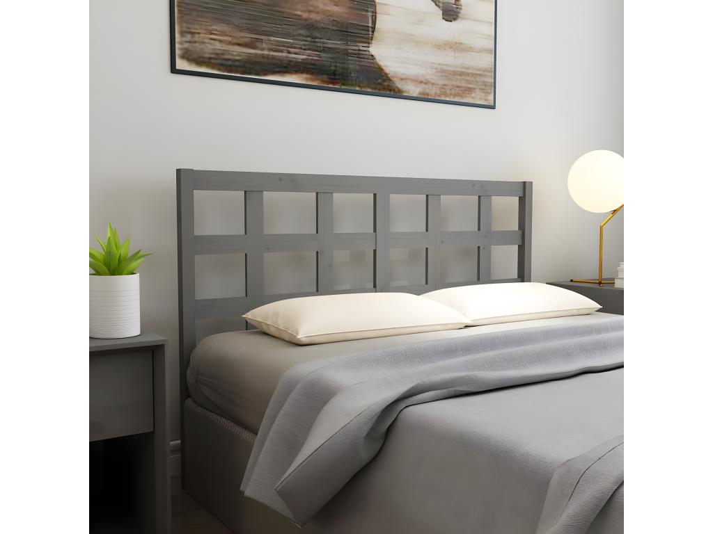 Tête de lit Gris 145,5x4x100 cm Bois massif de pin WWXX31294