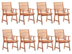 Chaises à manger d'extérieur lot de 8 et coussins Boisona massif BYOB92082