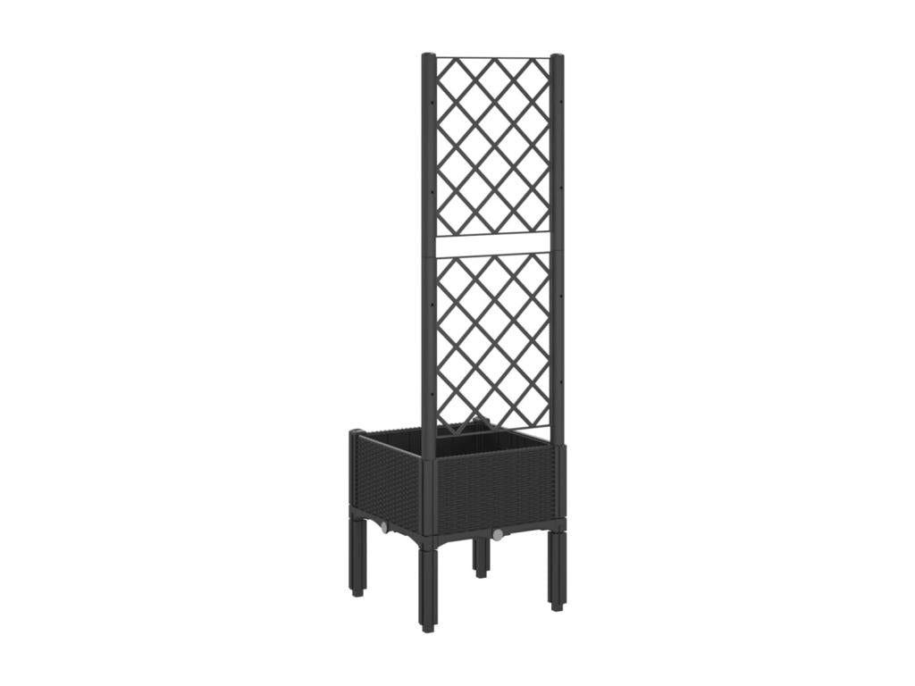 Jardinière avec treillis noir 40x40x142 PP NVNI62865
