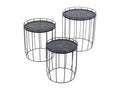 Boisona Lot de 3 Tables d'appoint Tables basses Rondes Noires DEYW71122