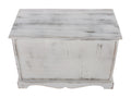 Commode / banc 2 paniers 2 tiroirs 62x33x42cm garderobe Boisona vintage blanc IONJ64781