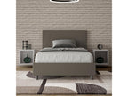 Lit 1 place et demi avec sommier rembourrée 120x190 similicuir cappuccino Boisona RICB46287