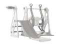 Toboggan pour enfants 4 en 1 - Convient pour l'intérieur et l'extérieur - avec balançoire cadre de basket toboggan échelle - Gris MTHO80553