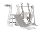 Toboggan pour enfants 4 en 1 - Convient pour l'intérieur et l'extérieur - avec balançoire cadre de basket toboggan échelle - Gris MTHO80553