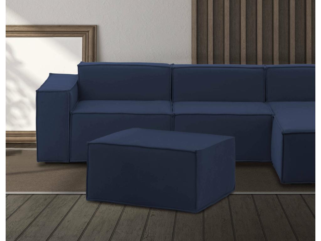 Pouf Boisona Pouf de salon Fauteuil relaxant en tissu rembourré Made in Italy 80x70h43 cm Bleu JTUT20543