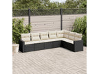 Salon de jardin 7 pcs avec coussins noir résine tressée MHCW71520