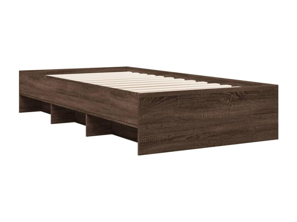 Cadre de lit sans matelas chêne marron 90x190cm bois ingénierie EVLK83409