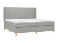 Sommier tapissier matelas et LED Gris clair 200x200 cm Tissu OGBV39230