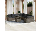 Salon de jardin 11 pièces avec coussins gris résine tressée ARIG71419