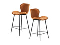 Chaise de bar en velours brique style moderne lot de 2 Boisona NUYM74277