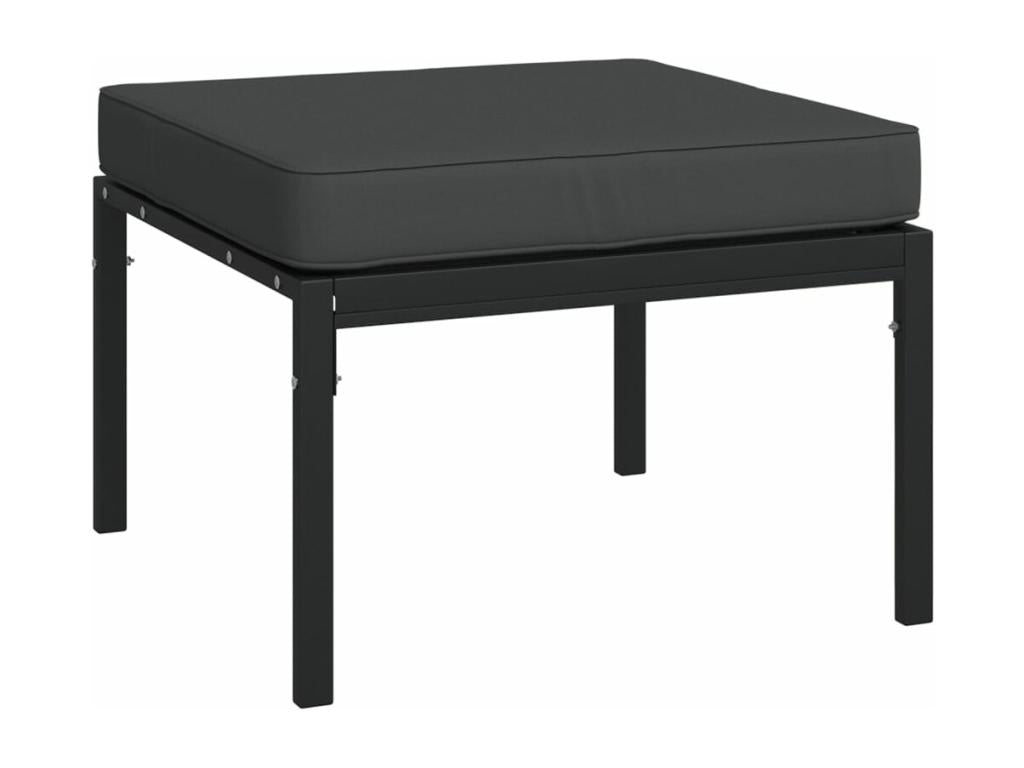 Salon de jardin 7 pièces avec coussins gris Boisona acier EXVN81329