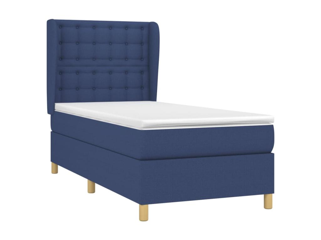 Lit à sommier tapissier avec matelas Bleu 80x200 cm Tissu IWKP58782