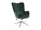 Chaise de bureau réglable en velours vert Boisona YDVM99637