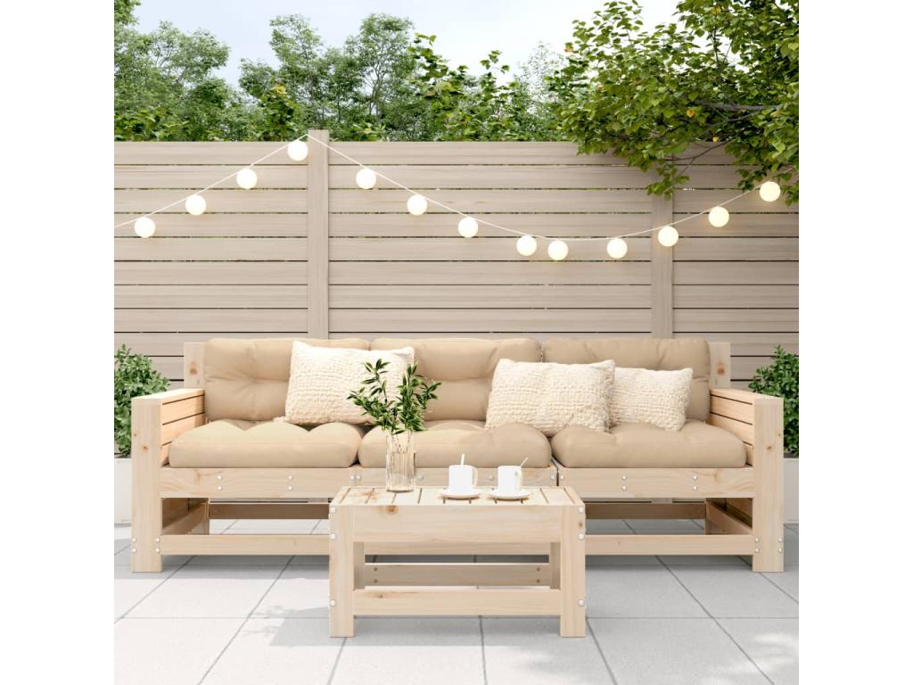 Repose-pied de jardin 62x30x32 bois de pin massif BWYV46931